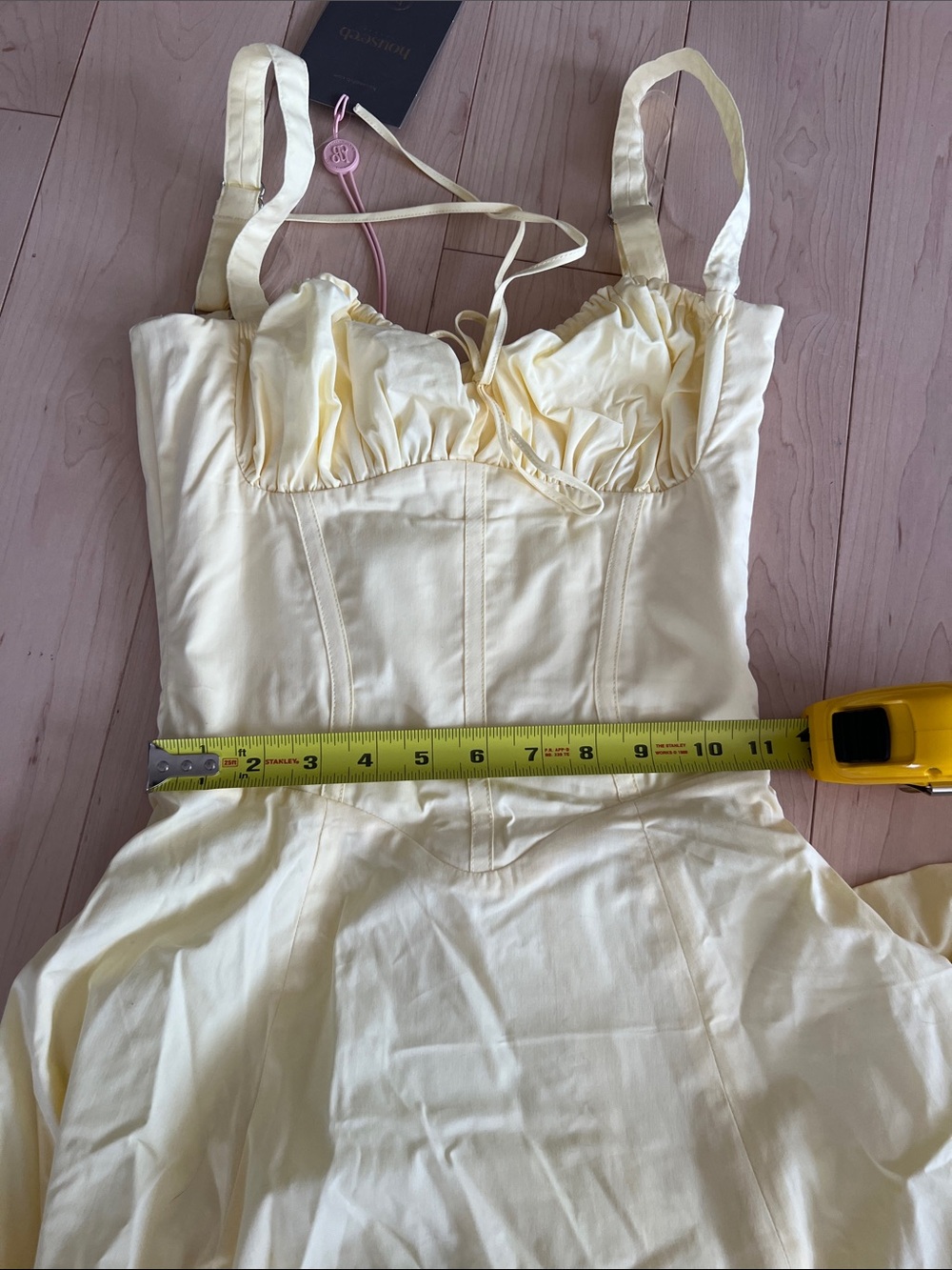 House of CB Carmen ‘Buttercup’ Butter Yellow Corset Midi Dress - Picture 10 of 11